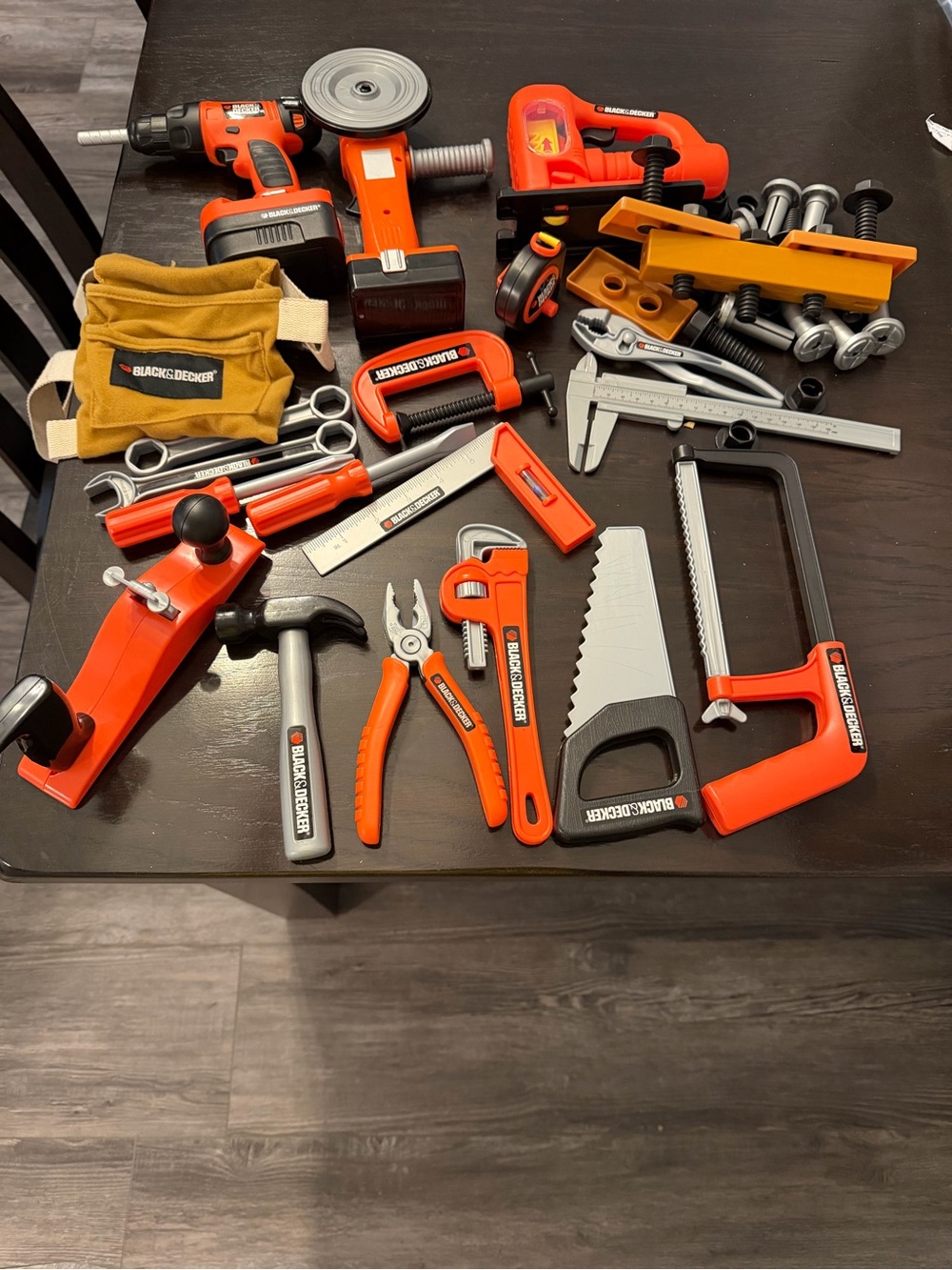 Black & Decker Red and Orange Toy Tool Set with Accessories